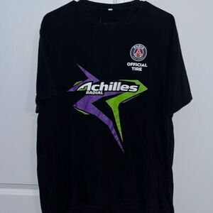 Paris Saint Germain Achilles Radial Tire sponsor T shirt France men’s XL
